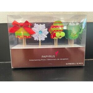 PAPYRUS HOLIDAY Party Picks 12-Count Snowflake Mug Mitten Appetizers Desserts